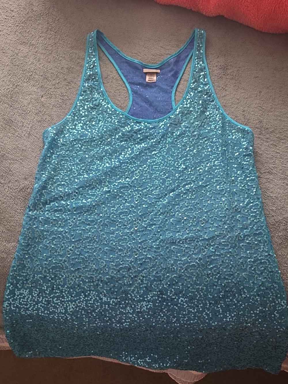 Victoria's Secret Teal Sequin Racerback Tank